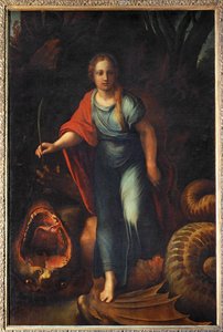 Sainte Marguerite - Den hellige Margaret ... af Giulio Romano