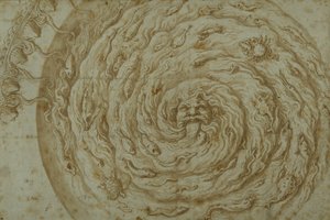 The Stream Oceanus (pen & brunt blæk med vask på papir) af Giulio Romano