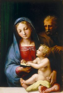 Hellige Familie af Giulio attr. to Romano