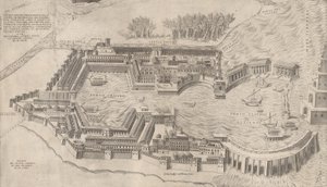 Mirror of Roman Magnificence: Birdseye View af Roms havn, 1554., 1554. af Giulio de Musi