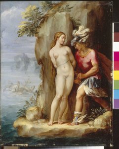 Se efter at redde Andromeda. (Perseus redder Andromeda). Maleri af Giuseppe Cesari (1568-1640), olie på træ, omkring 1590. Italiensk kunst (Rom)