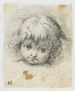 Portræt af et barn (sort kridt) af Giuseppe Cesari