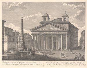 Udsigt over Agrippas Pantheon (radering) af Giuseppe Acquaroni