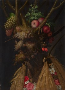 Fire årstider i ét hoved, ca. 1590 (olie på panel) af Giuseppe Arcimboldo