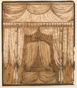 Tegning, Elevation af en sengealkove, ca. 1790 af Giuseppe Barberi