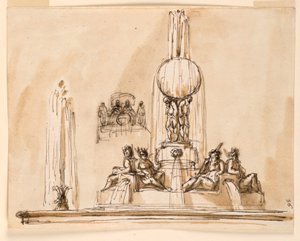 Forhøjning af et springvand af Giuseppe Barberi