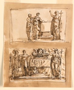 Sarkofag og allegoriske figurer af Giuseppe Barberi