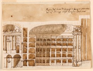Sektion af et teater i Perugia af Giuseppe Barberi