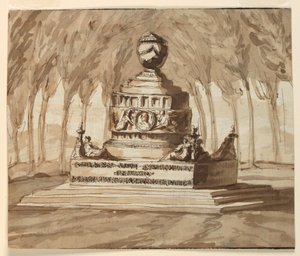 Gravmonument for digteren Pietro Chiari af Giuseppe Barberi