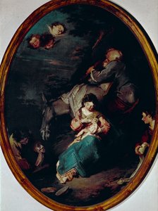 Rest on the Flight into Egypt Painting by Giuseppe Bazzanidani