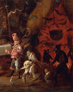 Witches meet, af Giuseppe Bernardino Bison (1762-1844), olie på lærred, detaljer, Italien