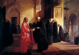 Møde mellem Dante (1265-1321) og Fra Ilario