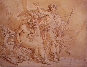 Bacchus og Ariadne, 1780 (blæk og vask på papir)