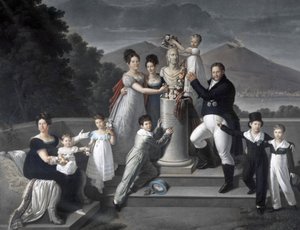 (Familie til kong Francesco I af de to Sicilier). Fra venstre til højre: Maria Isabella di Borbone-Spain (anden hustru til Francesco I), Maria Carolina Ferdinanda, Maria Antonietta Storhertuginde di Toscana, Luisa Carlotta, Maria Cristina, dronning af Span