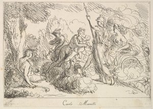 Guder og gudinder i et landskab, 1740-1802. af Giuseppe Canale