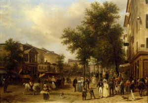 Udsigt over Boulevard Montmartre, Paris [med Théâtre des Variétés og Passage des Panoramas].