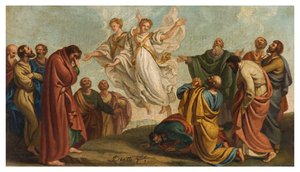 Giuseppe Diotti, skitse, engles åbenbaring for apostlene efter himmelfarten
