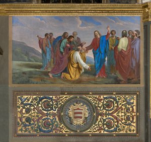 Presbyterium, Giueppe Diotti, Nøgleudlevering til Pietro 1834 af Giuseppe Diotti