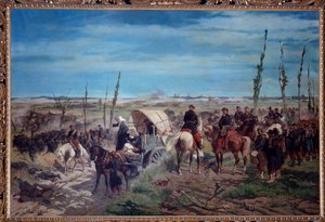 Italiensk militærlejr ved slaget ved Magenta i 1859 (olie på lærred