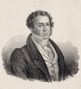 Portræt af komponisten Saverio Mercadante 1795-1870. af Giuseppe Gozzini