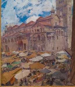 Grande Square i Modena (oliemaleri på lærred)