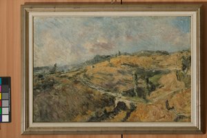 Toscansk landskab - Le Caldire (olie på panel)