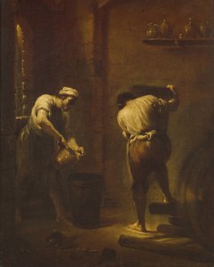Scene i kælderen, ca 1710-1715. af Giuseppe Maria Crespi