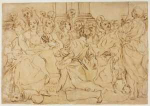 Studie til ægteskabet i Cana af Giuseppe Maria Crespi