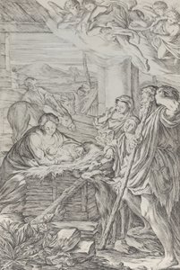 Hyrdernes tilbedelse, 1654-1718. af Giuseppe Maria Mitelli