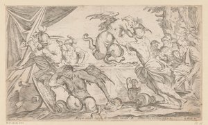 Aeneas og hans ledsagere kæmper mod harpierne Arpijae celebri lapsu de montibus adsunt (titel på objekt) Wanderings of Aeneas (serietitel) L