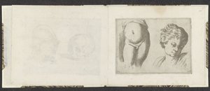 Nøgen underkrop og hoved af et barn Tegningseksempler (serietitel) Mitelli dybtryk (serietitel) af Giuseppe Maria Mitelli