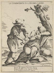 Mulighed gør en tyv. Komfort gør en tyv, 1678 af Giuseppe Maria Mitelli