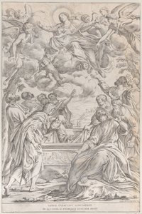 Plade 3: Jomfruens antagelse, 1678. af Giuseppe Maria Mitelli