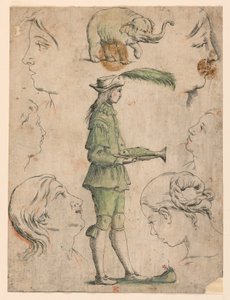 Proofs for fire plader af "Alfabeto in Sogno" [Drømmealfabet]: Bogstav E af Giuseppe Maria Mitelli