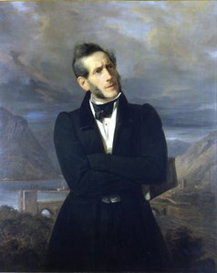 Portræt af Alessandro Manzoni. Maleri af Molteni. 19. århundrede.