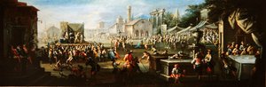 A Village Fair (olie på lærred) af Giuseppe Moriani