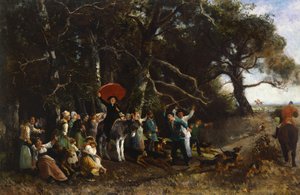 Prædiken afbrudt, af Giuseppe Palizzi (1812-1888), olie på lærred