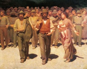 Den fjerde stat, af Giuseppe Pellizza da Volpedo, detaljer