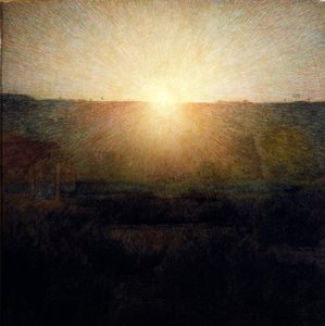 The Rising Sun-maleri af Giuseppe Pellizza da Volpedo (1868-1907) 1904 Dim.155x155 cm Rom Galleri for Moderne Kunst
