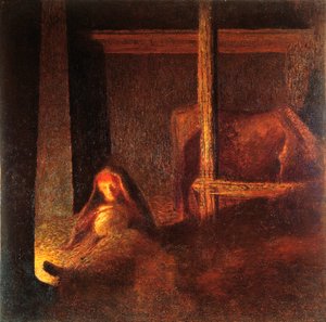 Den gamle kone i laden af Giuseppe Pellizza da Volpedo