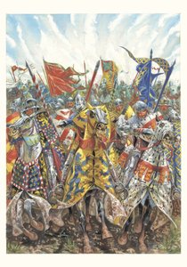 De franske ridderes angreb i slaget ved Azincourt (25. oktober 1415) af Giuseppe Rava