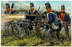 First Empire: Royal Foot Artillery under slaget ved Waterloo den 18. juni 1815 - Illustration af Giuseppe Rava af Giuseppe Rava