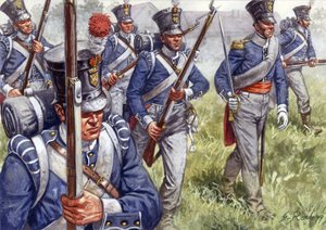Det første imperium: belgisk eller hollandsk infanteri omkring 1815 - Det første imperium: belgisk eller hollandsk infanteri - Illustration af Giuseppe Rava af Giuseppe Rava