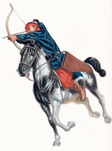 Bueskytte til hest i Zhao-hæren af Giuseppe Rava
