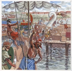 De kilikiske piraters plyndring af Ostia af Giuseppe Rava