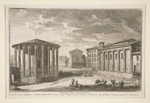 Anticaglies ved Palatine Bridge (ruiner nær Palatino Ponte) af Giuseppe Vasi