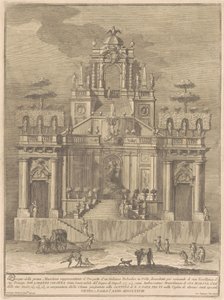 The Prima Macchina for the Chinea of 1778: A Countryside Belevedere with Hercules and Antaeus af Giuseppe Vasi, after Giuseppe Palazzi