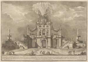 Et Royal Hunt Casino på landet til "Chinea"-festivalen af Giuseppe Vasi after Paolo Posi