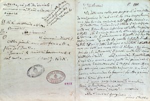 Håndskrevet brev fra Giuseppe Verdi til Aida librettos forfatter Antonio Ghislanzoni