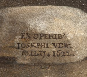 Kunstnerens signatur, Fødsel, detalje, 1622